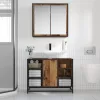 Fürdőszoba bútor szett 2 pcs Régi fa 80 x 33 x 60 cm Faanyag