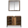 Fürdőszoba bútor szett 2 pcs Régi fa 80 x 33 x 60 cm Faanyag