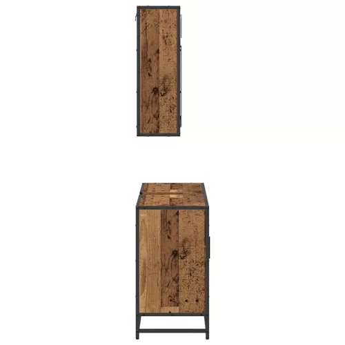 Fürdőszoba bútor szett 2 pcs Régi fa 80 x 33 x 60 cm Faanyag