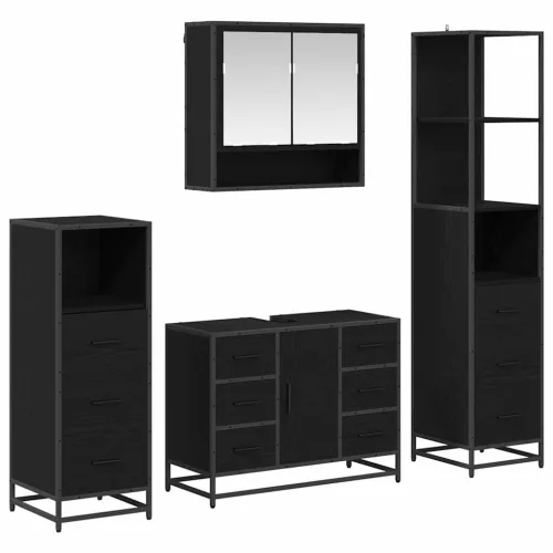 Fürdőszoba bútor szett 4 pcs Musta tammi 80 x 33 x 60 cm