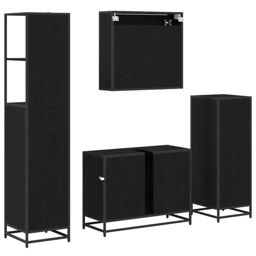Fürdőszoba bútor szett 4 pcs Musta tammi 80 x 33 x 60 cm