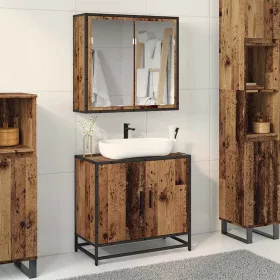   Fürdőszoba bútor szett 2 pcs Régi fa 65 x 33 x 60 cm Faanyag