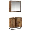 Fürdőszoba bútor szett 2 pcs Régi fa 65 x 33 x 60 cm Faanyag