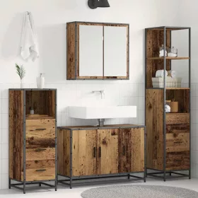   Fürdőszoba bútor szett 4 pcs Régi fa 90 x 33 x 60 cm Faanyag