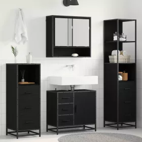 Fürdőszoba bútor szett 4 pcs Musta tammi 65 x 33 x 60 cm
