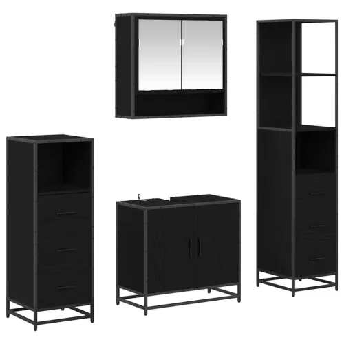 Fürdőszoba bútor szett 4 pcs Musta tammi 65 x 33 x 60 cm