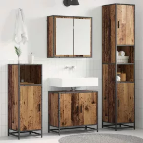   Fürdőszoba bútor szett 3 pcs Régi fa 65 x 33 x 60 cm Faanyag