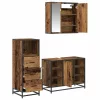 Fürdőszoba bútor szett 3 pcs Régi fa 80 x 33 x 60 cm Faanyag