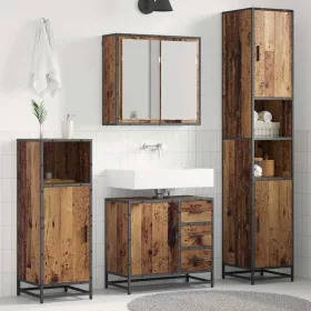   Fürdőszoba bútor szett 3 pcs Régi fa 65 x 33 x 60 cm Faanyag