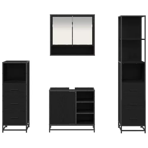 Fürdőszoba bútor szett 4 pcs Musta tammi 65 x 33 x 60 cm