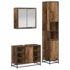 Fürdőszoba bútor szett 3 pcs Régi fa 80 x 33 x 60 cm Faanyag