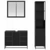 Fürdőszoba bútor szett 3 pcs Musta tammi 80 x 33 x 60 cm