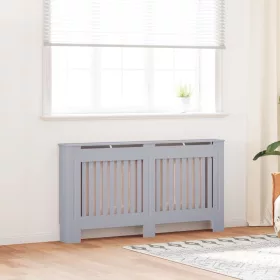 Radiátor fedezék 2 pcs Szürke 152x19x81,5cm Faanyag