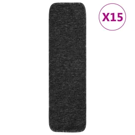   15 db antracit négyszögű csúszásmentes lépcsőszőnyeg 75 x 20 cm