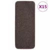 15 db barna négyszögű csúszásmentes lépcsőszőnyeg 60 x 25 cm