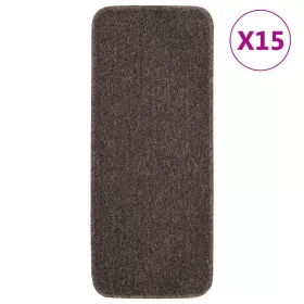   15 db barna négyszögű csúszásmentes lépcsőszőnyeg 60 x 25 cm