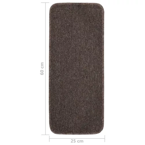 15 db barna négyszögű csúszásmentes lépcsőszőnyeg 60 x 25 cm