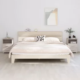   HAMAR 2 db fehér tömör fa éjjeliszekrény 40 x 35 x 62 cm