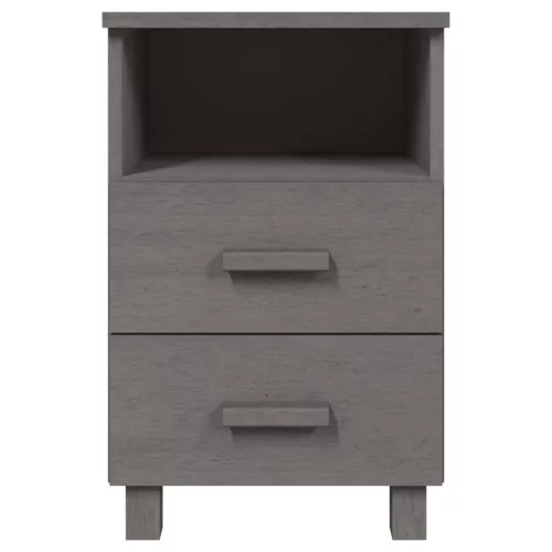 HAMAR 2 db világosszürke tömör fa éjjeliszekrény 40x35x62 cm