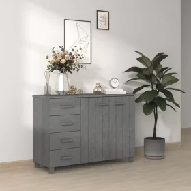   HAMAR sötétszürke tömör fenyőfa tálalószekrény 113 x 40 x 80 cm