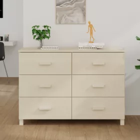   HAMAR mézbarna tömör fenyőfa tálalószekrény 113 x 40 x 80 cm