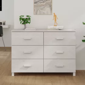   HAMAR fehér tömör fenyőfa tálalószekrény 113 x 40 x 80 cm