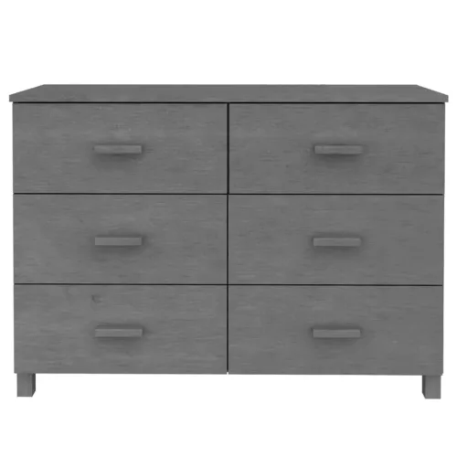 HAMAR sötétszürke tömör fenyőfa tálalószekrény 113 x 40 x 80 cm