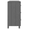HAMAR sötétszürke tömör fenyőfa tálalószekrény 113 x 40 x 80 cm