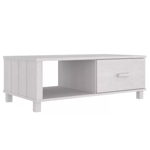 HAMAR fehér tömör fenyőfa dohányzóasztal 100 x 55 x 35 cm
