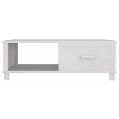 HAMAR fehér tömör fenyőfa dohányzóasztal 100 x 55 x 35 cm