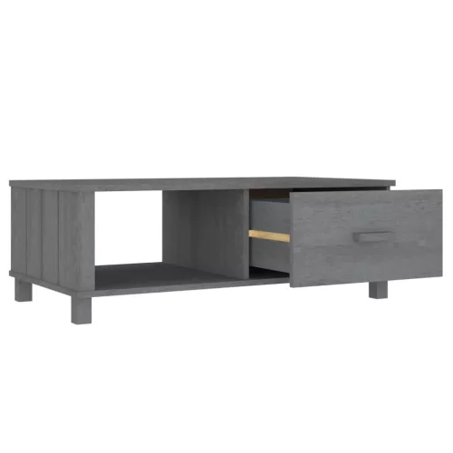 HAMAR sötétszürke tömör fenyőfa dohányzóasztal 100 x 55 x 35 cm