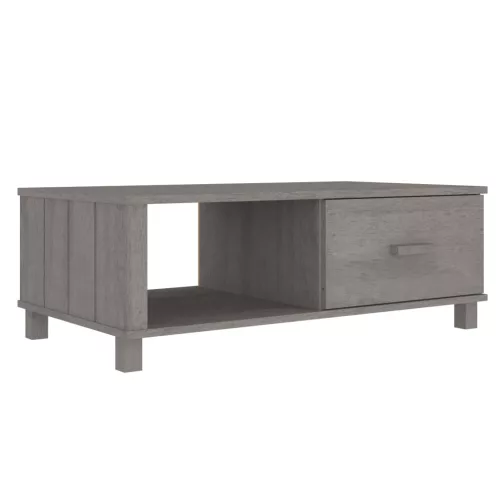 HAMAR világosszürke tömör fenyőfa dohányzóasztal 100x55x35 cm