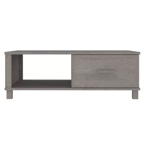 HAMAR világosszürke tömör fenyőfa dohányzóasztal 100x55x35 cm