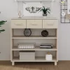 HAMAR mézbarna tömör fenyőfa tálalóasztal 90 x 35 x 90 cm