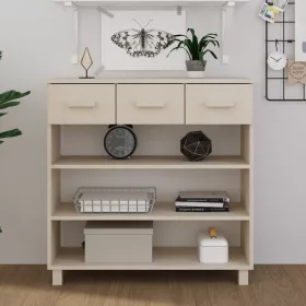   HAMAR mézbarna tömör fenyőfa tálalóasztal 90 x 35 x 90 cm
