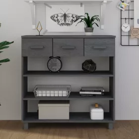   HAMAR sötétszürke tömör fenyőfa tálalóasztal 90 x 35 x 90 cm