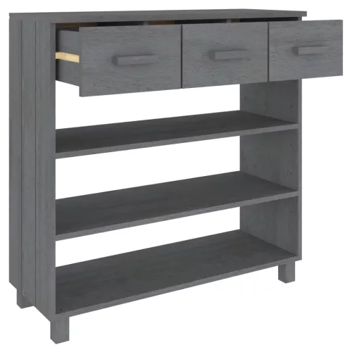HAMAR sötétszürke tömör fenyőfa tálalóasztal 90 x 35 x 90 cm