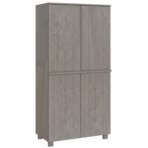 HAMAR világosszürke tömör fenyőfa gardrób 89 x 50 x 180 cm