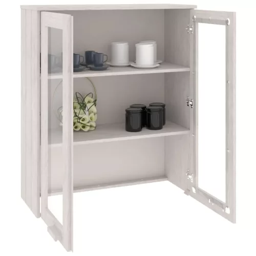 HAMAR fehér tömör fenyőfa felső szekrény 85 x 35 x 100 cm