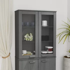   HAMAR sötétszürke tömör fenyőfa felső szekrény 85 x 35 x 100 cm
