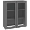 HAMAR sötétszürke tömör fenyőfa felső szekrény 85 x 35 x 100 cm
