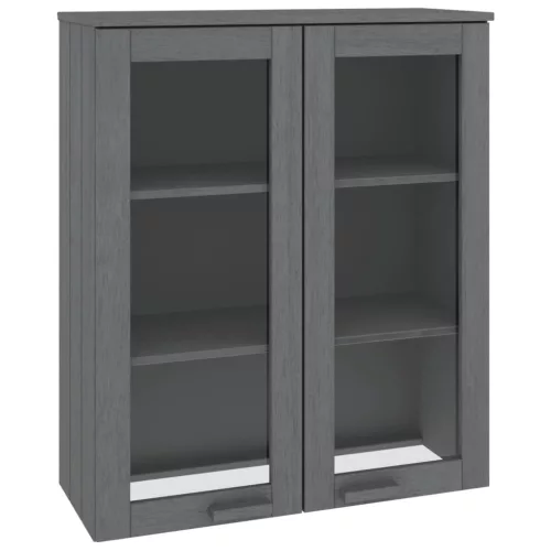 HAMAR sötétszürke tömör fenyőfa felső szekrény 85 x 35 x 100 cm