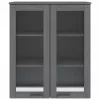 HAMAR sötétszürke tömör fenyőfa felső szekrény 85 x 35 x 100 cm