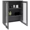 HAMAR sötétszürke tömör fenyőfa felső szekrény 85 x 35 x 100 cm