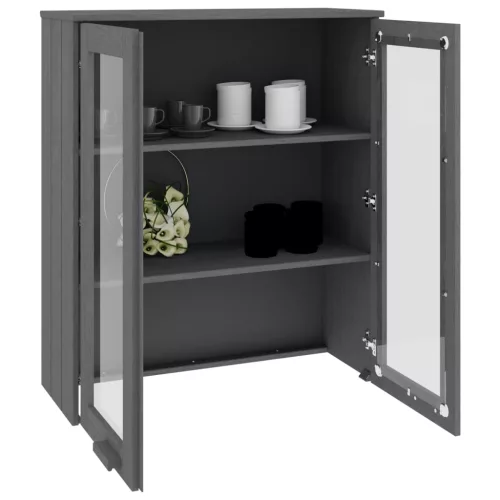 HAMAR sötétszürke tömör fenyőfa felső szekrény 85 x 35 x 100 cm