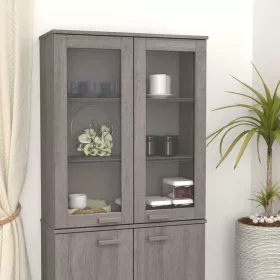   HAMAR világosszürke tömör fenyőfa felső szekrény 85x35x100 cm