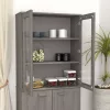 HAMAR világosszürke tömör fenyőfa felső szekrény 85x35x100 cm