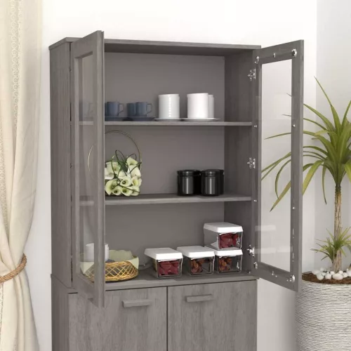HAMAR világosszürke tömör fenyőfa felső szekrény 85x35x100 cm