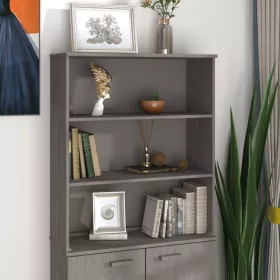   HAMAR világosszürke tömör fenyőfa felső szekrény 85x35x100 cm