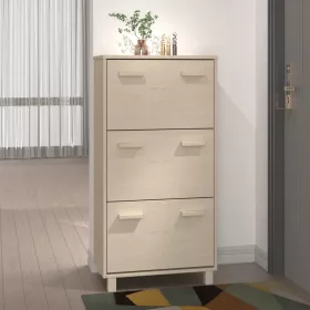   HAMAR mézbarna tömör fenyőfa cipőszekrény 59,5 x 35 x 117 cm